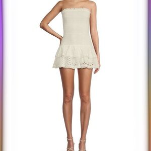 Katie J White Strapless Dress- new/tags
